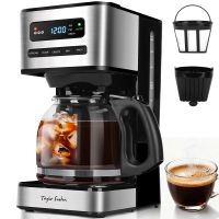 taylor swoden cafetera automatica 18l con modo cafe helado y autolimpieza - temporizador 24h para preparar al despertar 3 ajustes de sabor jarra antigoteo y filtro permanente color negro