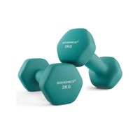 mancuernas hexagonales con superficie de vinilo para fitness ejercicio azul turquesa  2 x 3kg
