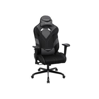 Silla de Escritorio con Reposacabezas Cojín, Negro-Gris