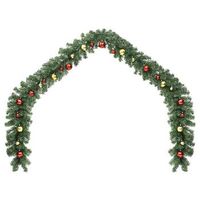 guirnalda de navidad decorada con bolas y luces led 10 m