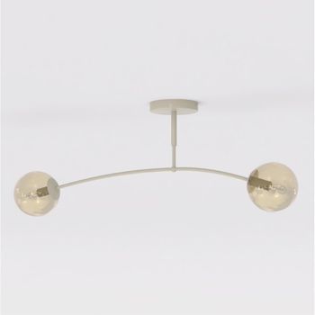 Plafón de techo siret moca ámbar (2 luces)