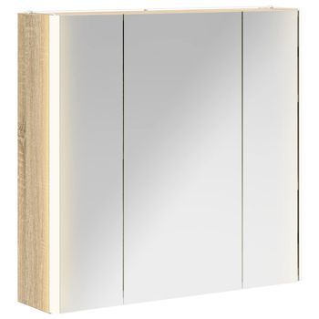 Armario Con Espejo De Baño Roble Sonoma 63,5 X 15,5 X 60,5 Cm Vidaxl