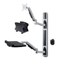 StarTech.com EstaciÃ³n de Trabajo Soporte de Pared para Monitor VESA de 27 Pulgadas (10kg) con Bracket para CPU / Ordenador y Bandeja para Teclado y RatÃ³n - con Brazo Articulado para Monitor