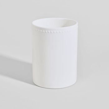Bote para utensilios de gres blanco