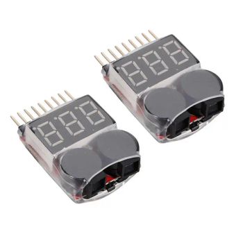 Tester de baja tensión de batería Lipo 2 x 2 en 1, alarma de zumbador de 1S-8S