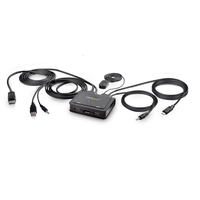 2-port hybrid cable kvm switch 4k dp