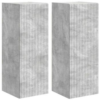Mueble De Tv Montado En La Pared 2 Uds | Mueble De Salón | Gabinete De Tv Concreto 30 X 31 X 80 Cm