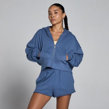 Sudadera con capucha ligera de felpa francesa con cremallera completa para mujer de MP - Azul pizarra - M