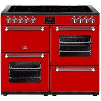 belling kensington 100e electric ceramic range cooker - red  chrome red