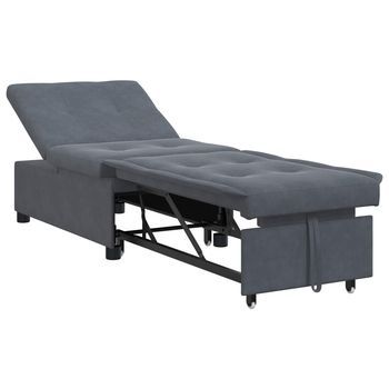 Sofá Cama Gris Oscuro 194 X 67 X 82 Cm Terciopelo Vidaxl