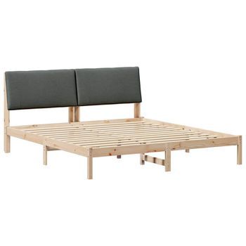Estructura De Cama Negro Y Gris Oscuro 180 X 200 Cm