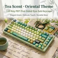 nuevas teclas retroiluminadas de 120 teclas con grabado lateral perfil cherry pbt de doble inyeccion 5 sublimaciones duraderas resistentes al aceite y elegantes