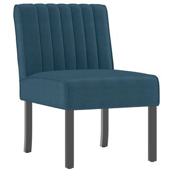 Silla Tapizada De Terciopelo Azul