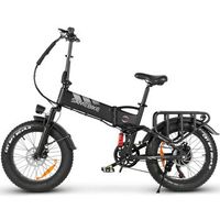bicicleta electrica plegable samebike rs-a02 pro bateria extraible de 15 ah negra