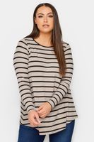 yours camiseta canale con vuelo de rayas negras mujer curvy y tallas grandes yours