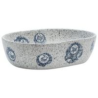lavabo sobre encimera ovalado ceramica gris y azul 47x33x13 cm vidaxl