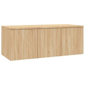 Mueble De Tv Madera Contrachapada Color Roble 80x34x30 Cm Vidaxl