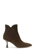 botines de ante con elastico dark brown 36