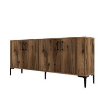 aparador de madera kiev - 180 x 35 x 78 cm - nogal