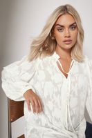 yours camisa blanca semitransparente con lacito mujer curvy y tallas grandes yours