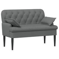 sofa amoroso con botones acolchados gris oscuro tela vidaxl