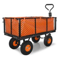 carro para jardin con ruedas carga max de 550 kg carretilla de jardin con lona extraible transporte facil con rejilla adicional