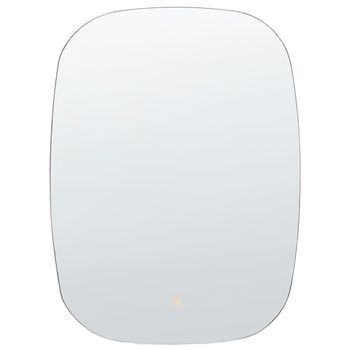 Espejo De Pared Led De Vidrio Plateado 58 X 78 Cm Maquillaje Ovalado Bergerac