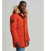 superdry para hombre m5011573a parka con capucha de pelo sintetico everest naranja s casual poliester sostenible