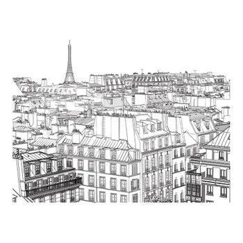 Papel Pintado 3d - Bloc De Dibujos De Un Parisino (350x270 Cm)