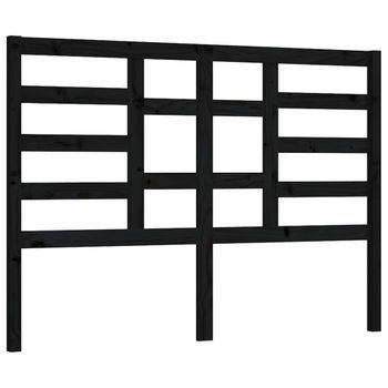 Cabecero Cama Mueble De Dormitorio De Cama Madera Maciza De Pino 126 X 4 X 104 Cm Negro M02_0005982