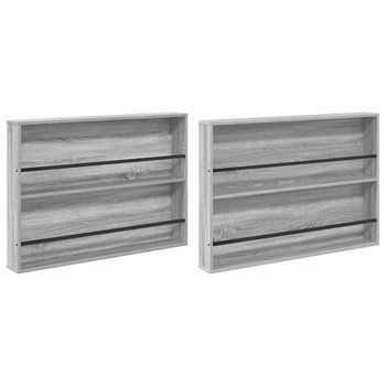 Estante De Revistas 2 Uds. Gris Sonoma 100 X 12 X 70 Cm Vidaxl