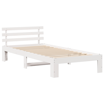 Cama Individual | Estructura De Cama De Madera Blanca Madera 100 X 200 Cm Cfw18655
