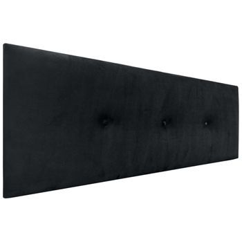 Dhome Cabecero De Terciopelo Liso Con Botones 135x60 Camas 120/135/140 - Negro