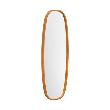 Espejo Rectangular De Madera Decorativo De Pared, Madera Clara