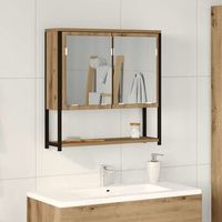 vidaxl armario con espejo roble artisan 60 x 16 x 60 cm