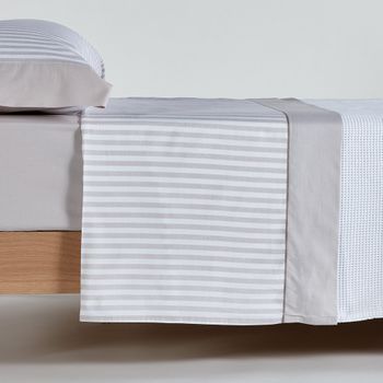 10xdiez Juego De Sábanas Algodón Serena Beig - (cama 200 Cm - Jade)