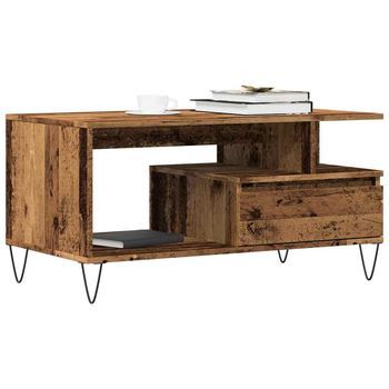 Mesa De Centro Madera Ingeniería Madera Envejecida 90x49x45 Cm Vidaxl