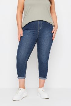 Yours Jeggings Azules Capri Grace Con Bajo Remangado, Mujer Curvy Y Tallas Grandes, Yours