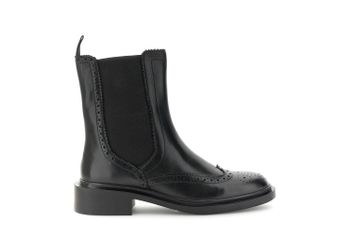 botines chelsea de piel con elástico y cremallera black 38