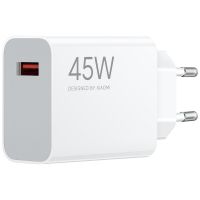 xiaomi adaptador de corriente de carga rapida 45w usb-a blanco