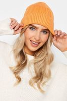 gorro naranja de punto de ochos