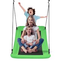costway columpio para arbol para ninos columpio de exterior en tejido oxford pp con cuerdas regulables para parque patio jardin verde 155 x 83 cm