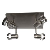 foco de techo orientable de 4 luces en niquel gu10