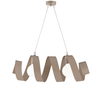 Helix - Lámpara Colgante De Hierro Lacado Gris Tórtola Mate Con Cable Eléctrico Orientable 2 Luces L. 54 X 20 - Bl141-2-to