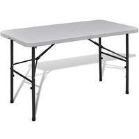 mesa de jardin plegable 122 cm hdpe blanco vidaxl