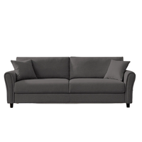 sofa de 4 plazas de tela gris oscuro lucerne