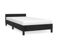 estructura de cama con cabecero de terciopelo negro 100x200 cm