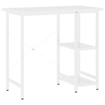 Escritorio De Ordenador | Mesa De Escritorio | | Escritorio De Despacho De Mdf Y Metal Blanco 80x40x72 Cm