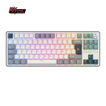Teclado mecánico con cable RK R87Pro Royal Kludge, 88 teclas, 88% RGB, retroiluminado, intercambiable en caliente con teclas MDA PBT