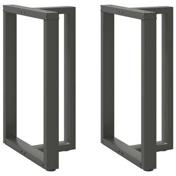 Patas De Mesa Bar Forma T 2 Uds | Patas Para Mesa Acero Antracita 60x35x(91-92)cm